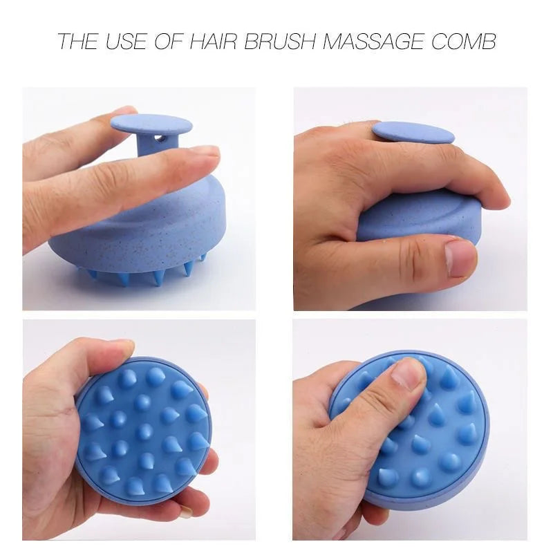 Massageador de Silicone para Cabeça - Relaxamento e Limpeza em um Só Produto